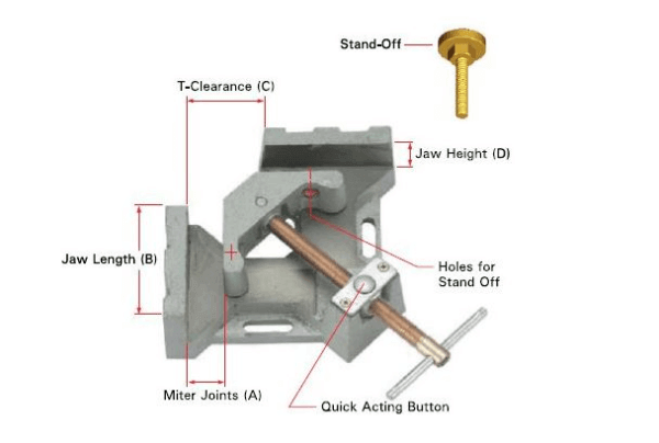 A strong hand welding Clamp allows for easy adjustments WAC35D