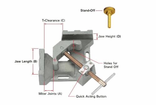 A strong hand welding Clamp allows for easy adjustments WAC35D